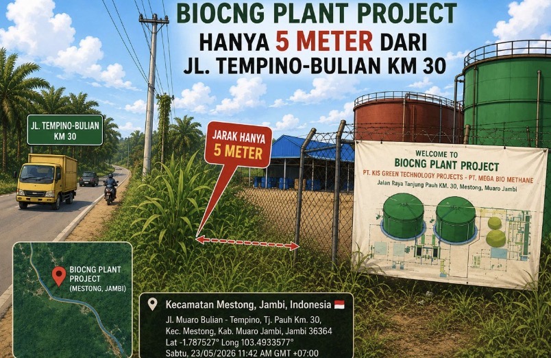 Awak Media Temukan Proyek BIOCNG KIS Group Hanya 5 Meter dari Jalan Lintas Tempino-Bulian KM 30