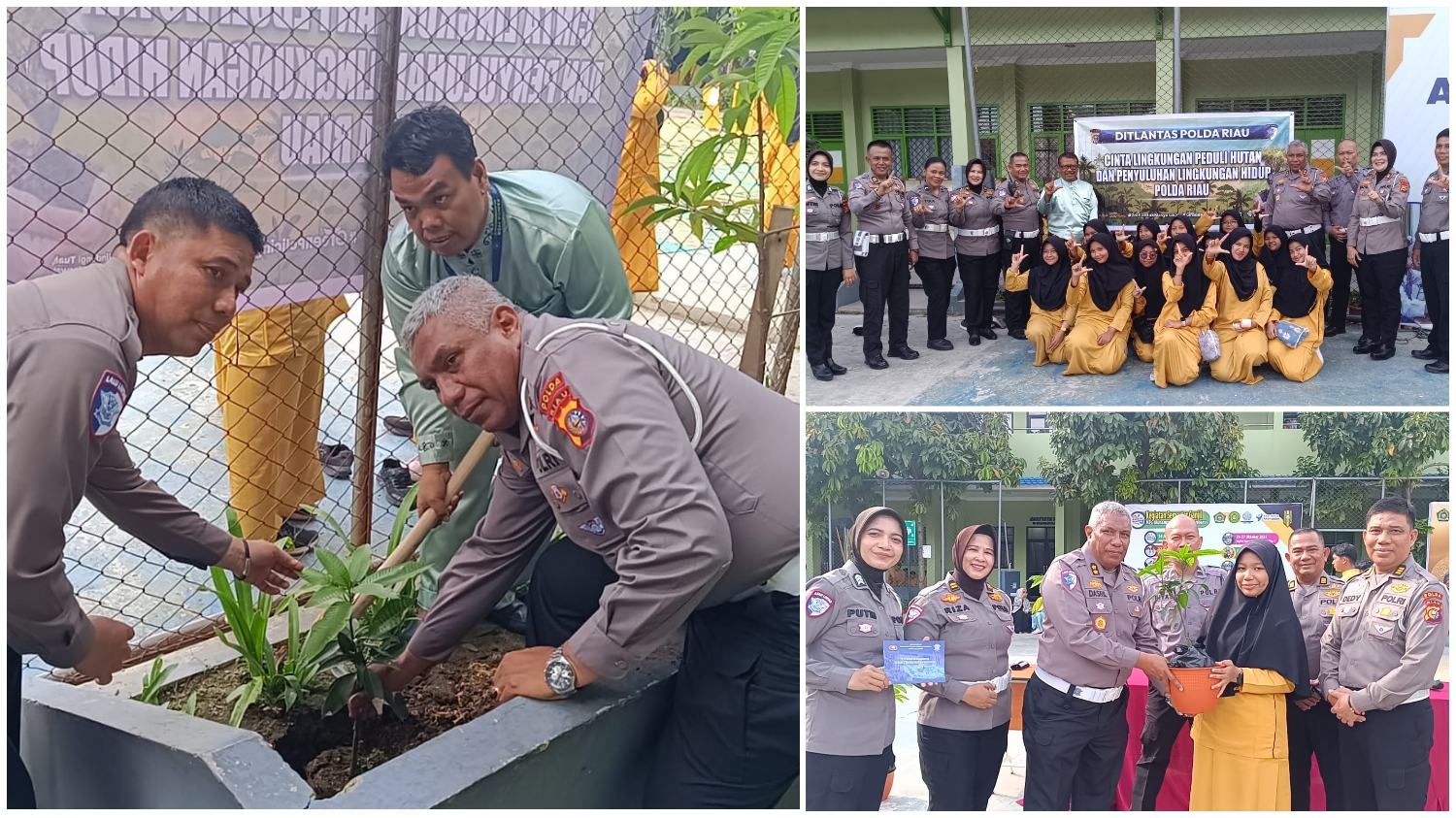Police Goes To School, Ditlantas Polda Riau Edukasi 700 Murid MTsN Muhammadiyah 2 Pekanbaru