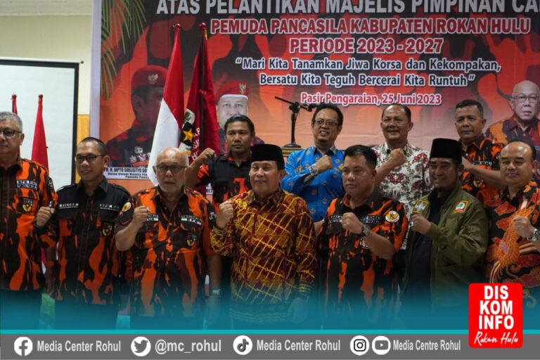 Bupati Sukiman Hadiri Pelantikan Ketua MPC PP Rohul Syahmadi Malau Periode 2023,2027
