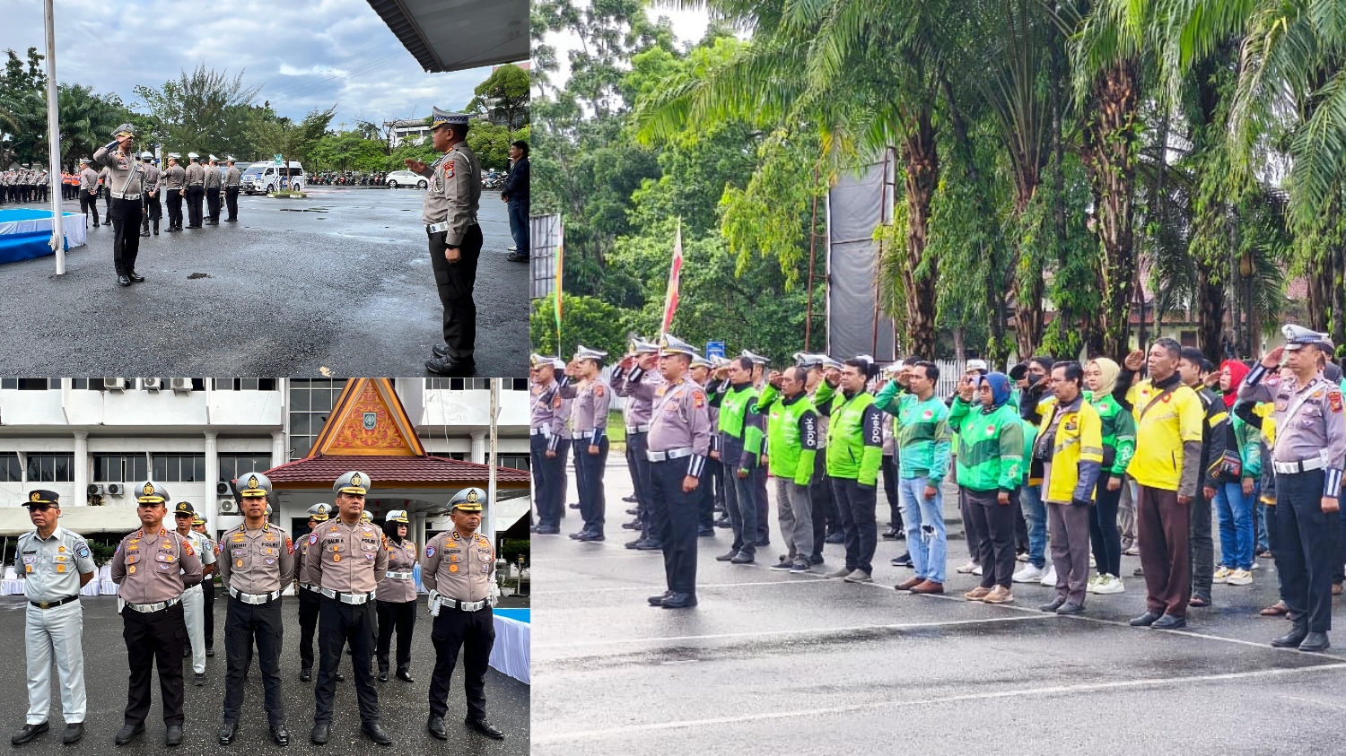 Apel Bersama Komunitas Ojek Online, Ditlantas Polda Riau Kukuhkan Duta Keselamatan Berlalu Lintas 