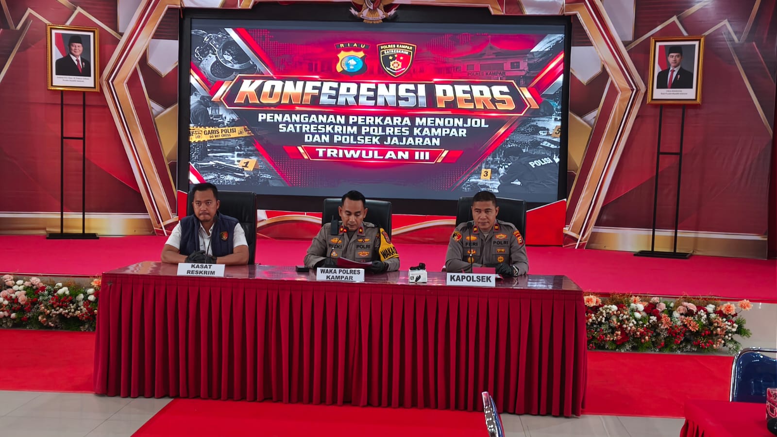 Polres Kampar Konferensi Pres Selama Triwulan III Tahun 2026, Berhasil Ungkap 91 kasus