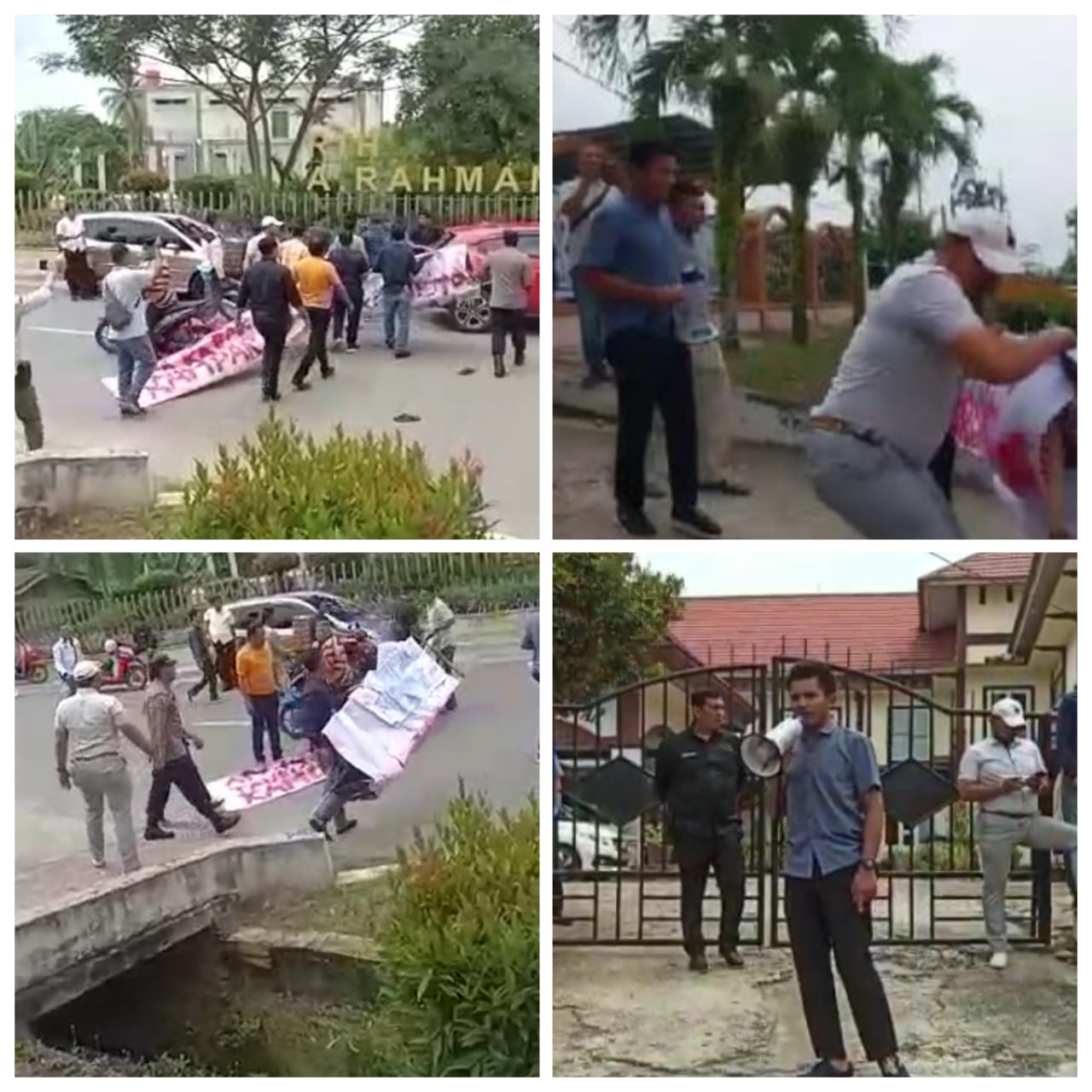 Aksi Demo Dihalaman Diskes Kampar Dibubarkan Masyarakat