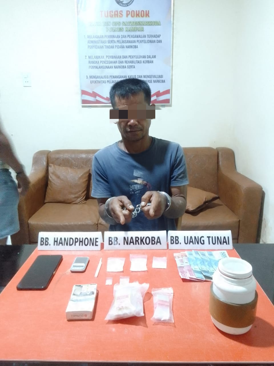 Kantongi Shabu-shabu, Warga Desa Kampung Panjang di Ringkus Satnarkoba Polres Kampar