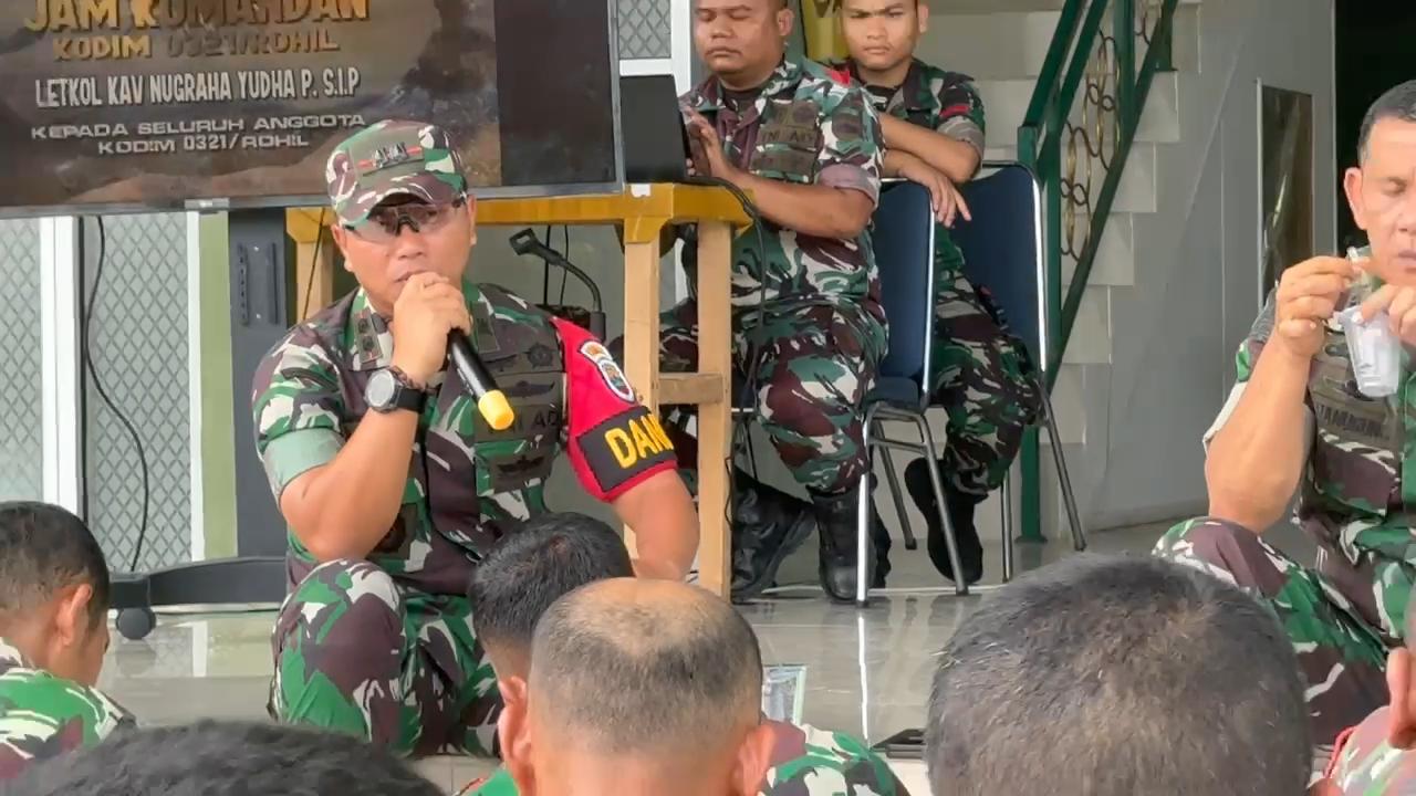 Dandim 0321 Rohil Ingatkan Seluruh Prajurit Hindari Tindakan Pelanggaran 