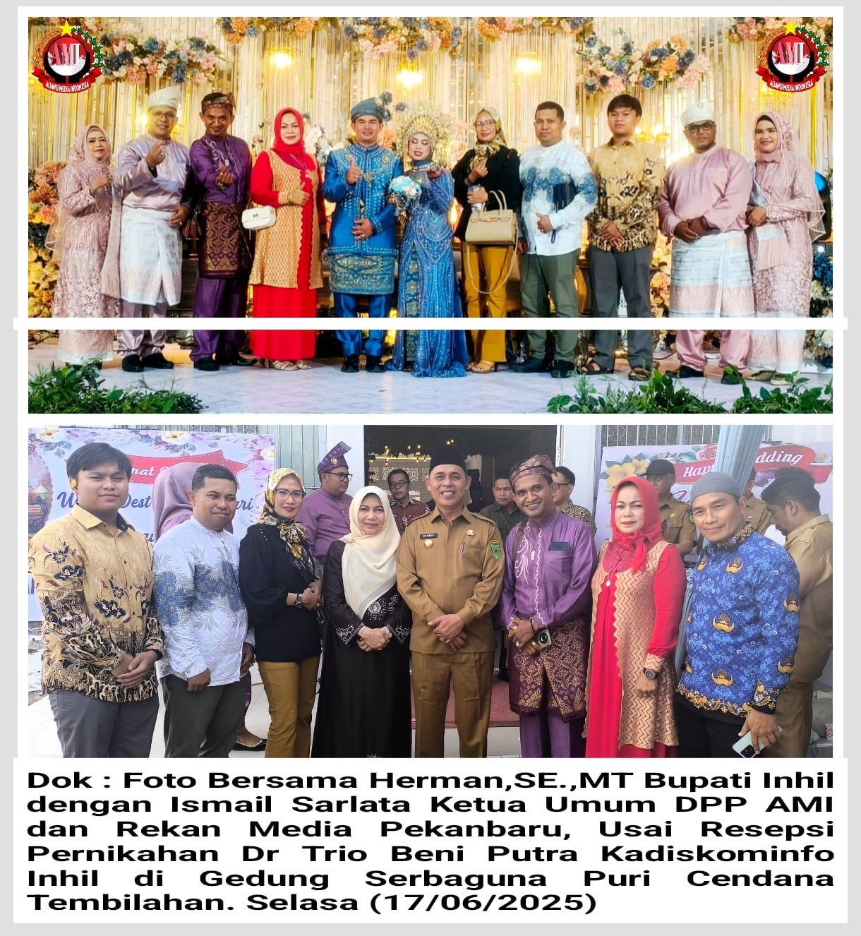 Ketua Umum Hadiri Resepsi Anak Dr Trio Beni Didampingi Pimpinan Media Pekanbaru 