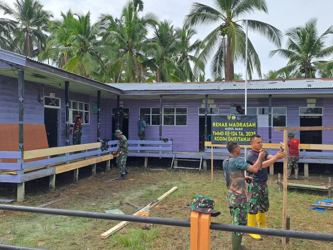 Pengerjaan Madrasah Terus Dilanjutkan, Satgas TMMD Targetkan Selesai Tepat Waktu