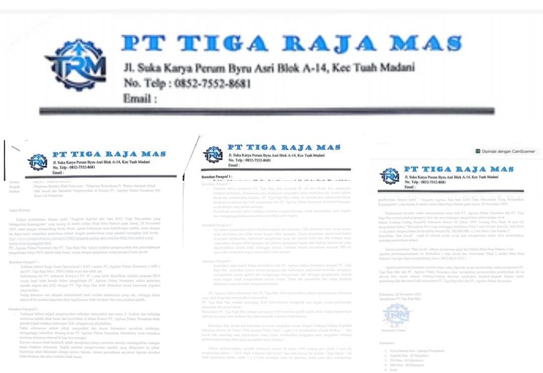 Hak Jawab Resmi PT Tiga Raja Mas Diterbitkan: Bantahan Tegas Atas Dugaan Pengeroyokan