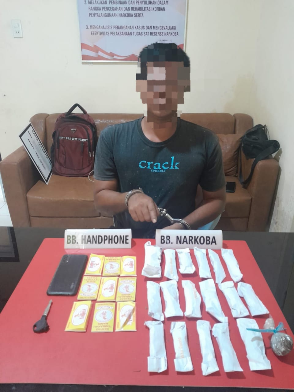 Satnarkoba Polres Kampar Tangkap Pelaku Narkoba di Desa Ganting