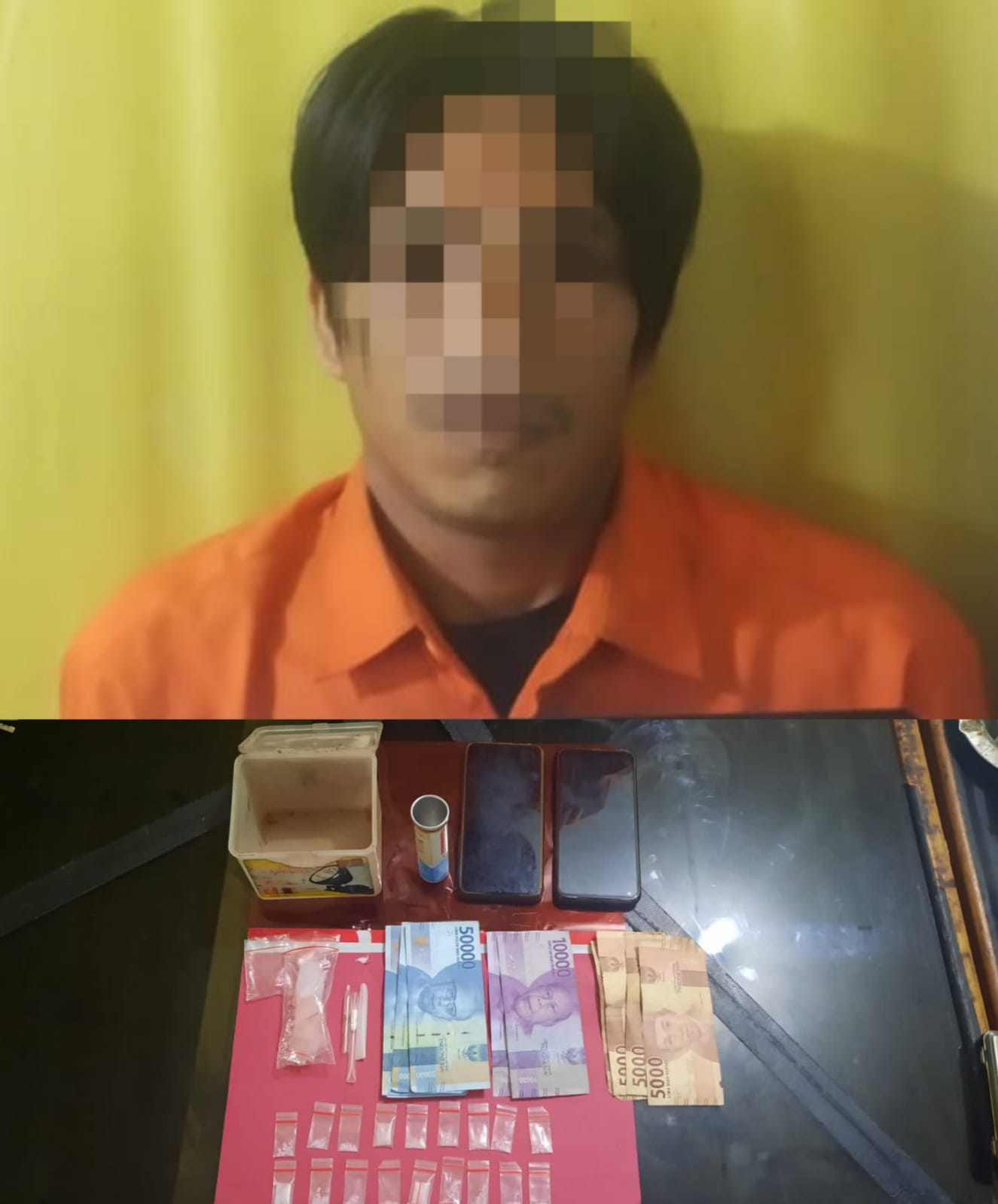 Unit Reskrim Polsek Tambang Tangkap Pelaku Narkoba Dengan BB 18 Paket Shabu Siap Edar