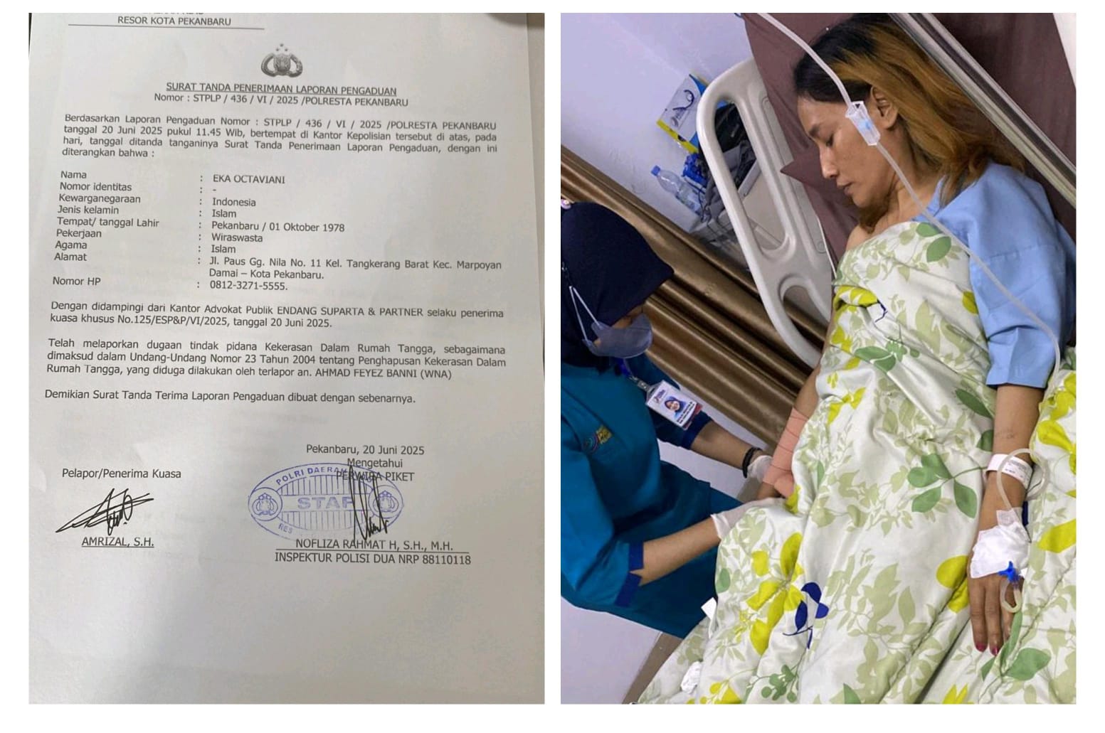 IRT Lapor Suami Bule ke Polresta Pekanbaru, Harap Laporan Segera Diproses