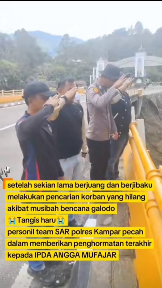 Penghormatan Terakhir di Lokasi Bencana, Kapolsek Kampar Sampaikan Pesan Menyentuh