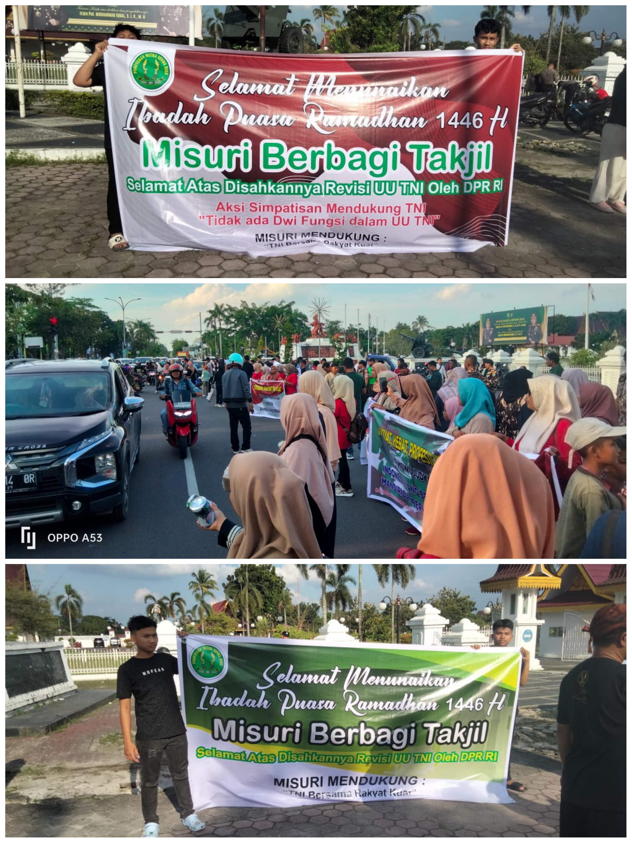 Upaya Mendukung UU TNI, MISURI Berbagi Takjil Kepada Pengendara Dan Warga di Kota Pekanbaru