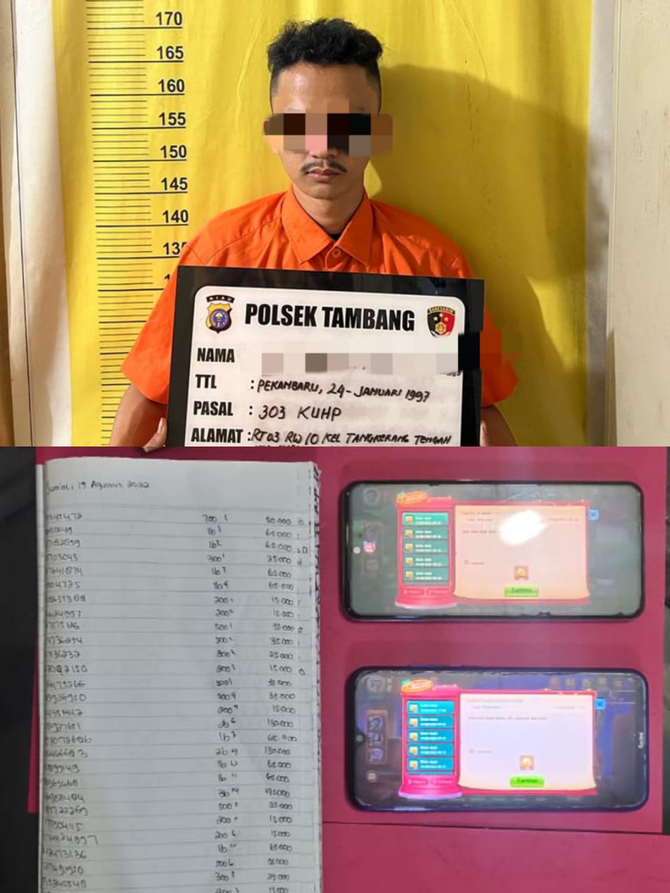 Pelaku Jual Chip Judi Online Jenis Game Higgs Domino di Ringkus Polsek Tambang