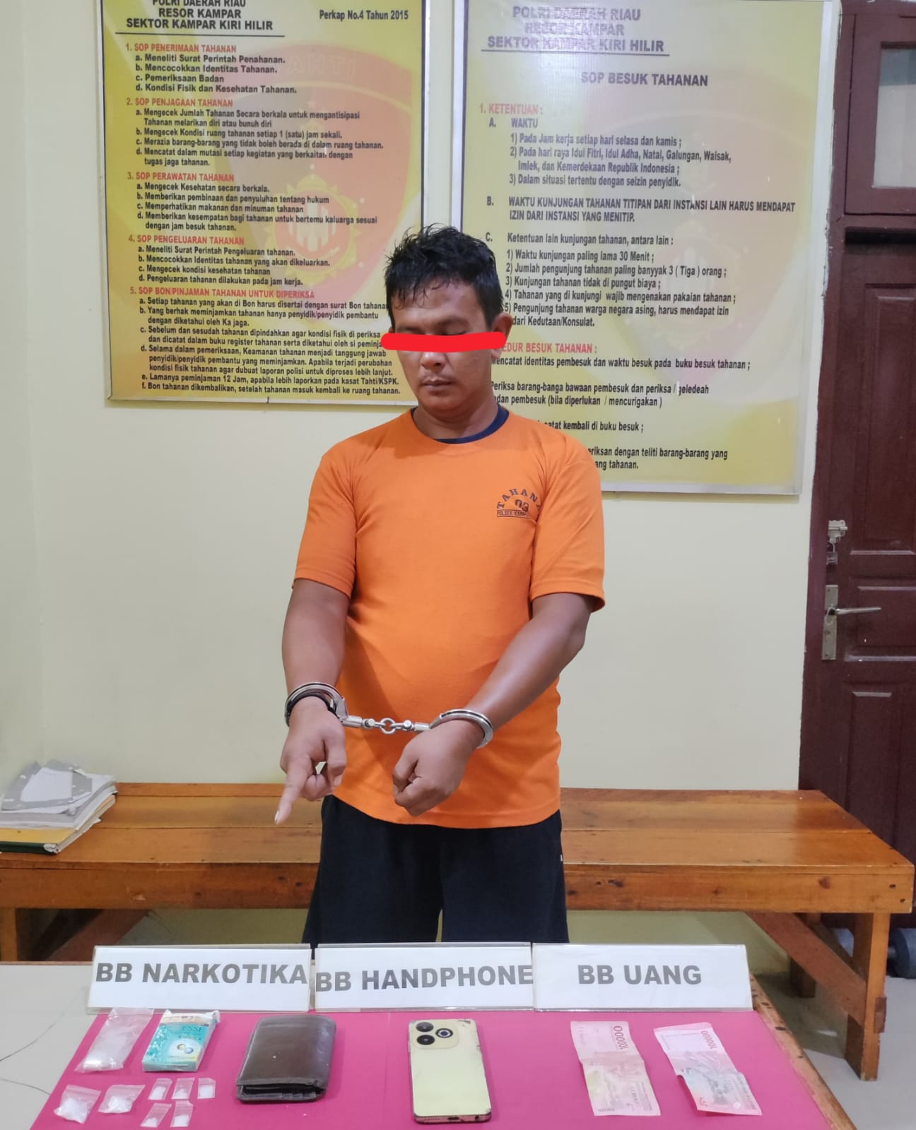Polsek Kampar Kiri Hilir Tangkap Pengedar Narkoba di Desa Bangun Sari