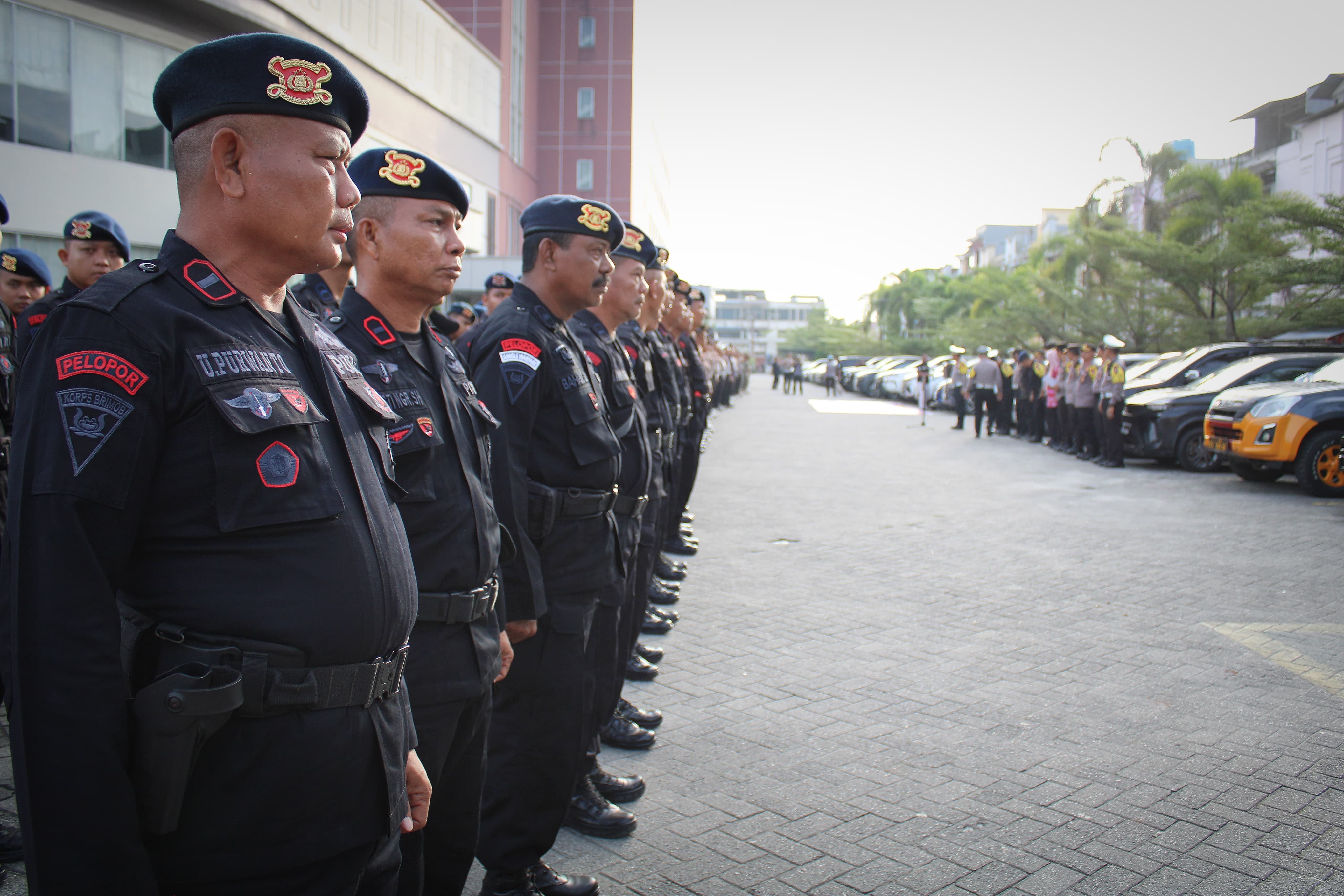 Dirlantas Polda Riau Pimpin Apel Pengamanan Sidang Pleno Rekapitulasi Penghitungan Perolehan Suara