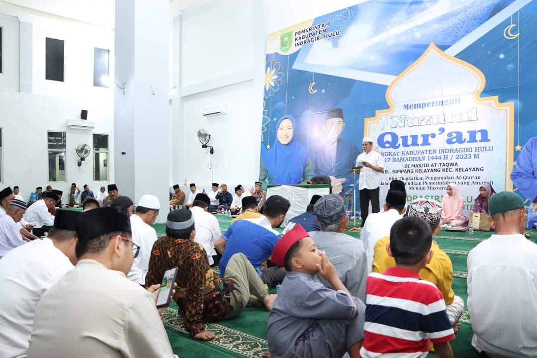 Pemda Inhu Peringati Nuzulul Qur,an di Mesjid At Taqwa Kelayang