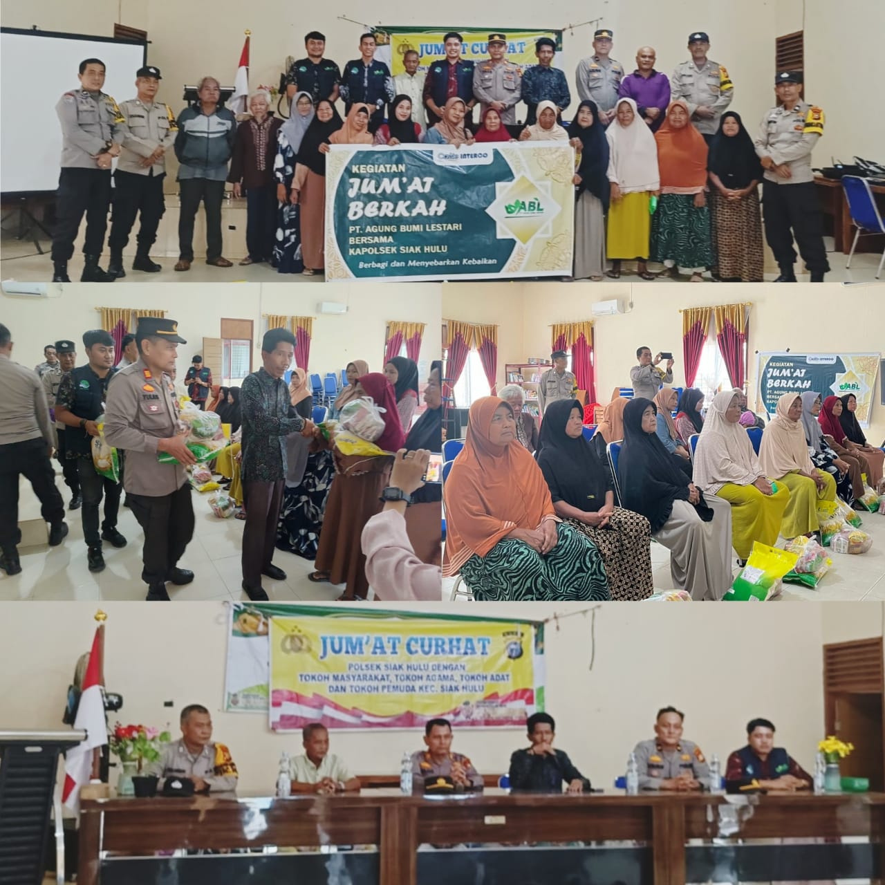 Kapolsek Siak Hulu Berikan Sentuhan Terakhir,  Jalankan Jumat Berkah dan Dengarkan Curhat Masyarakat