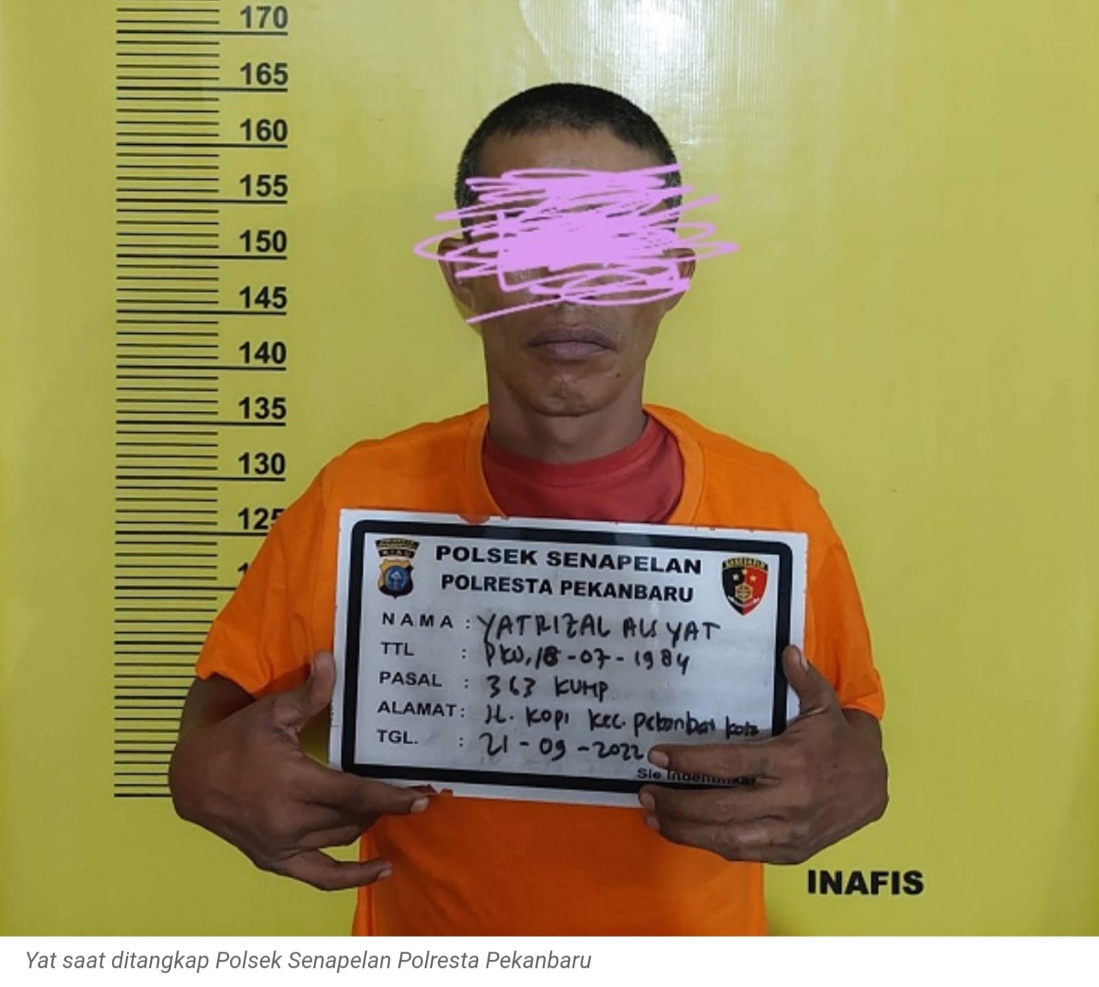 Pelaku Curat terekam CCTV berhasil diamankan oleh Tim Opsnal Jembalang Poksek Senapelan