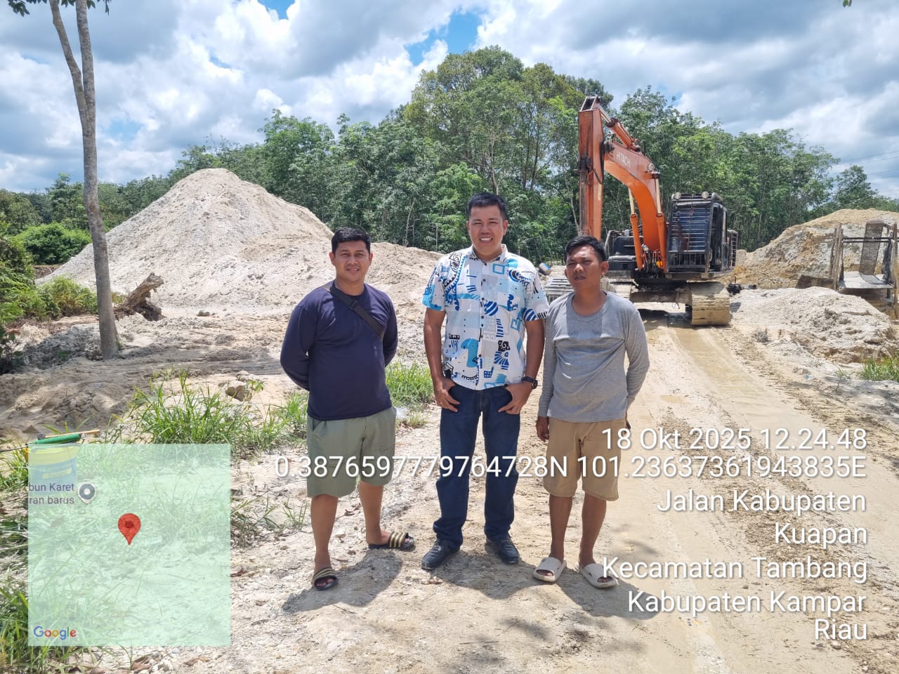 Tindak Lanjuti Berita Miring, Polsek Tambang Cek Lokasi Galian C PT Desha Rafiqzy, Terbukt legal