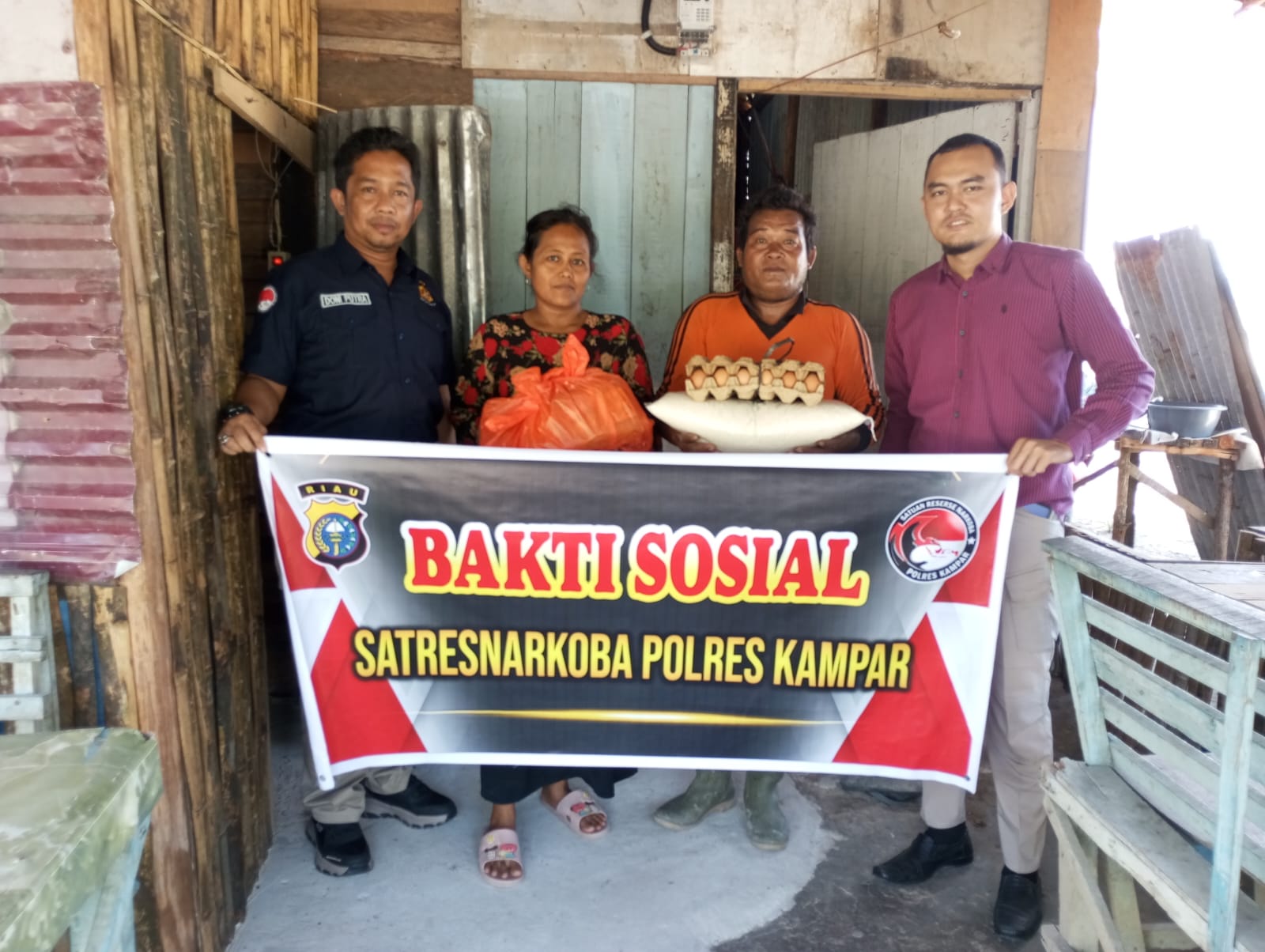 Lagi,Satnarkoba Polres Kampar Bagi-bagi Sembako Pada Bulan Ramadan 1444 H