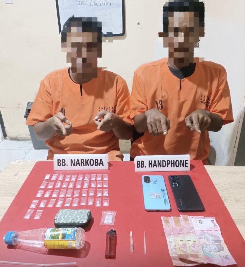 Polsek Tapung Berhasil Ungkap Peredaran Narkoba 2 Tersangka Diamankan, 42 Paket Sabu Disita