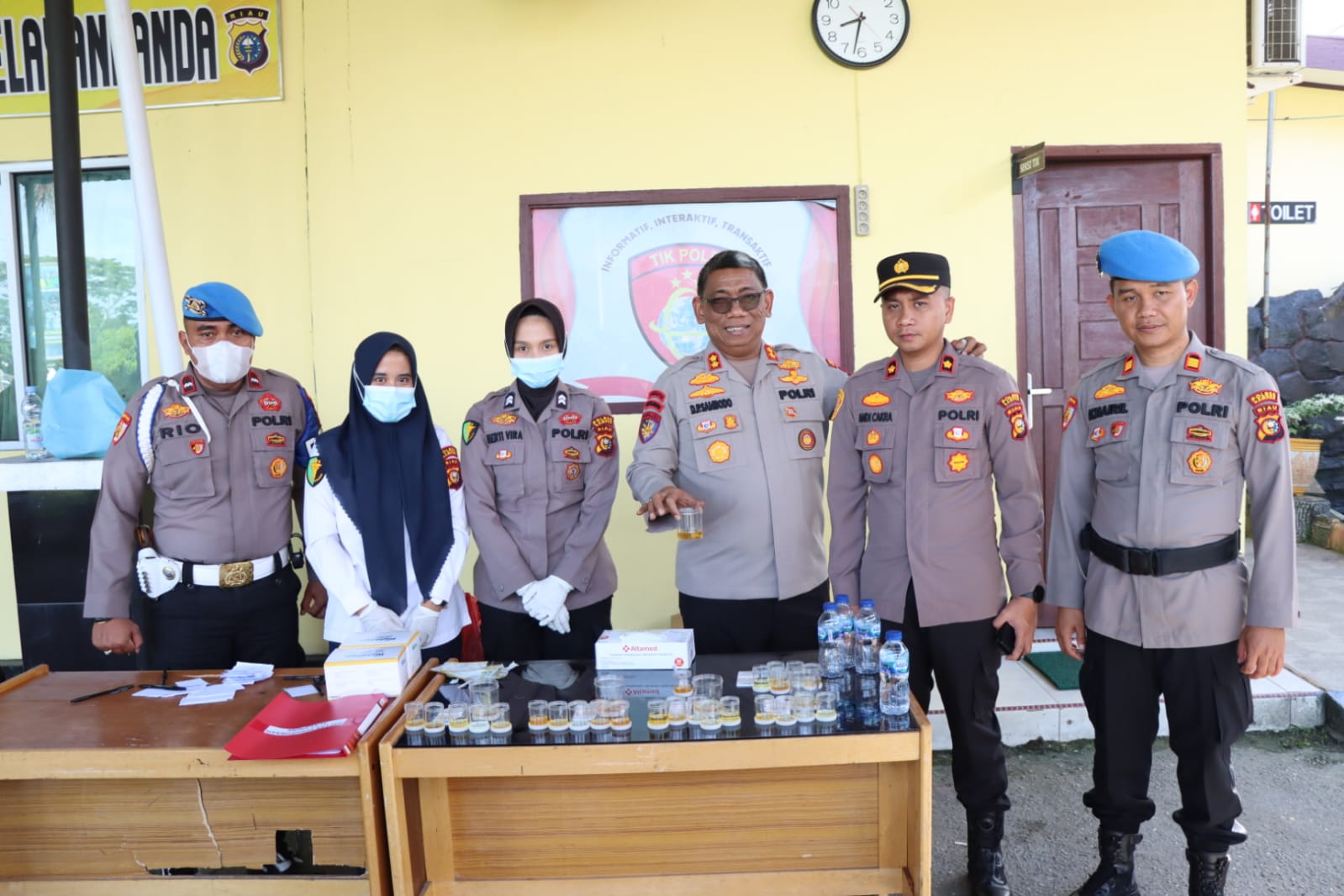 Cek Personel terkait Narkoba,Polres Kampar Gelar Tes Urine