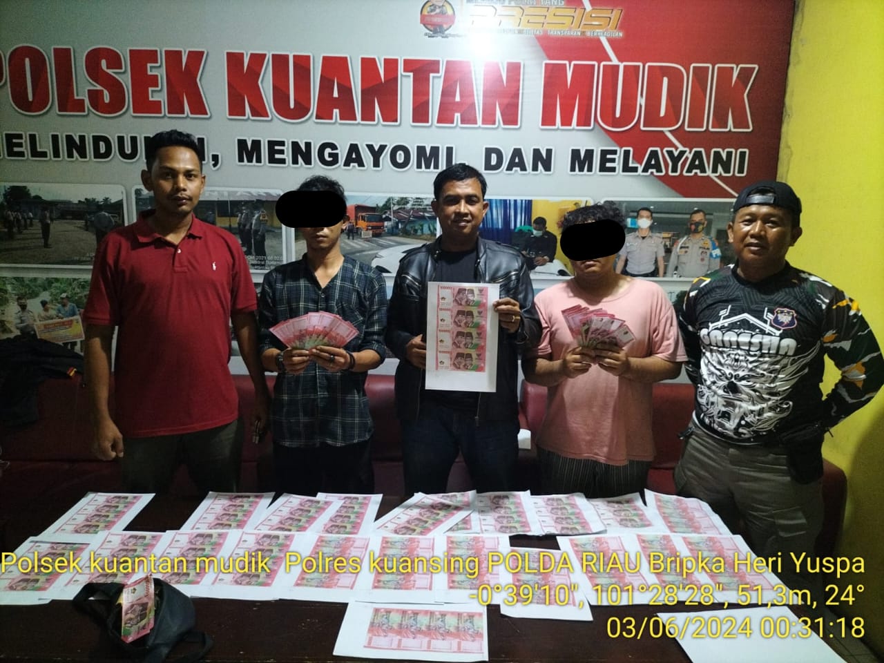 Polsek Kuantan Mudik Mengungkap Kasus Pembuatan dan Pengedaran Uang Palsu
