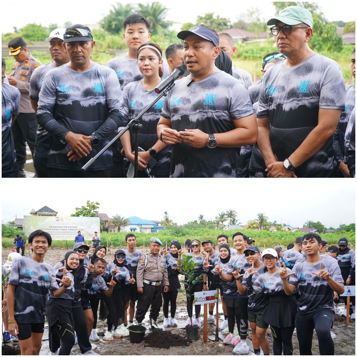 Kapolda Riau Deklarasikan Green Policing Runners, Tanam 100 Pohon Tepi Sungai