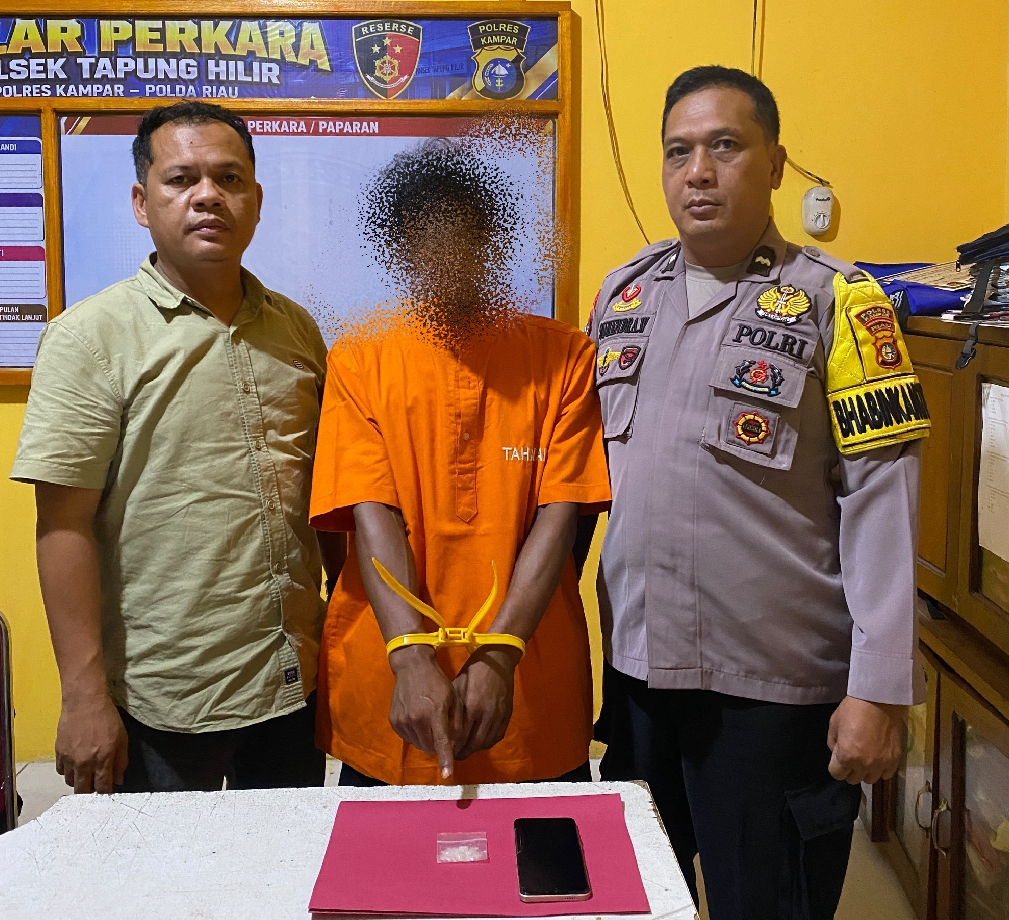 Polsek Tapung Hilir Kembali Ungkap Kasus Narkotika, Sabu 2,82 Gram Diamankan dari Rumah Terduga Pela
