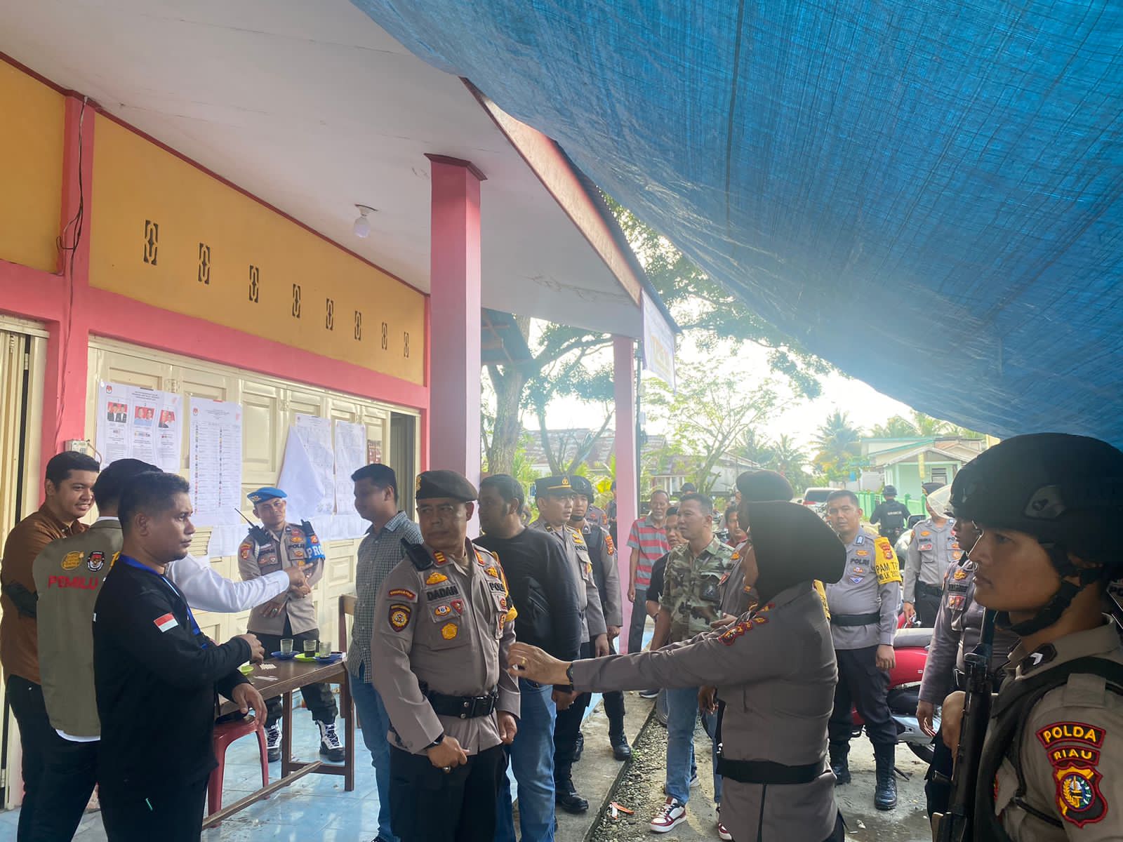 Kasat Samapta Polres Kampar Langsung Pimpin Patroli Pengaman Pemilu 2024