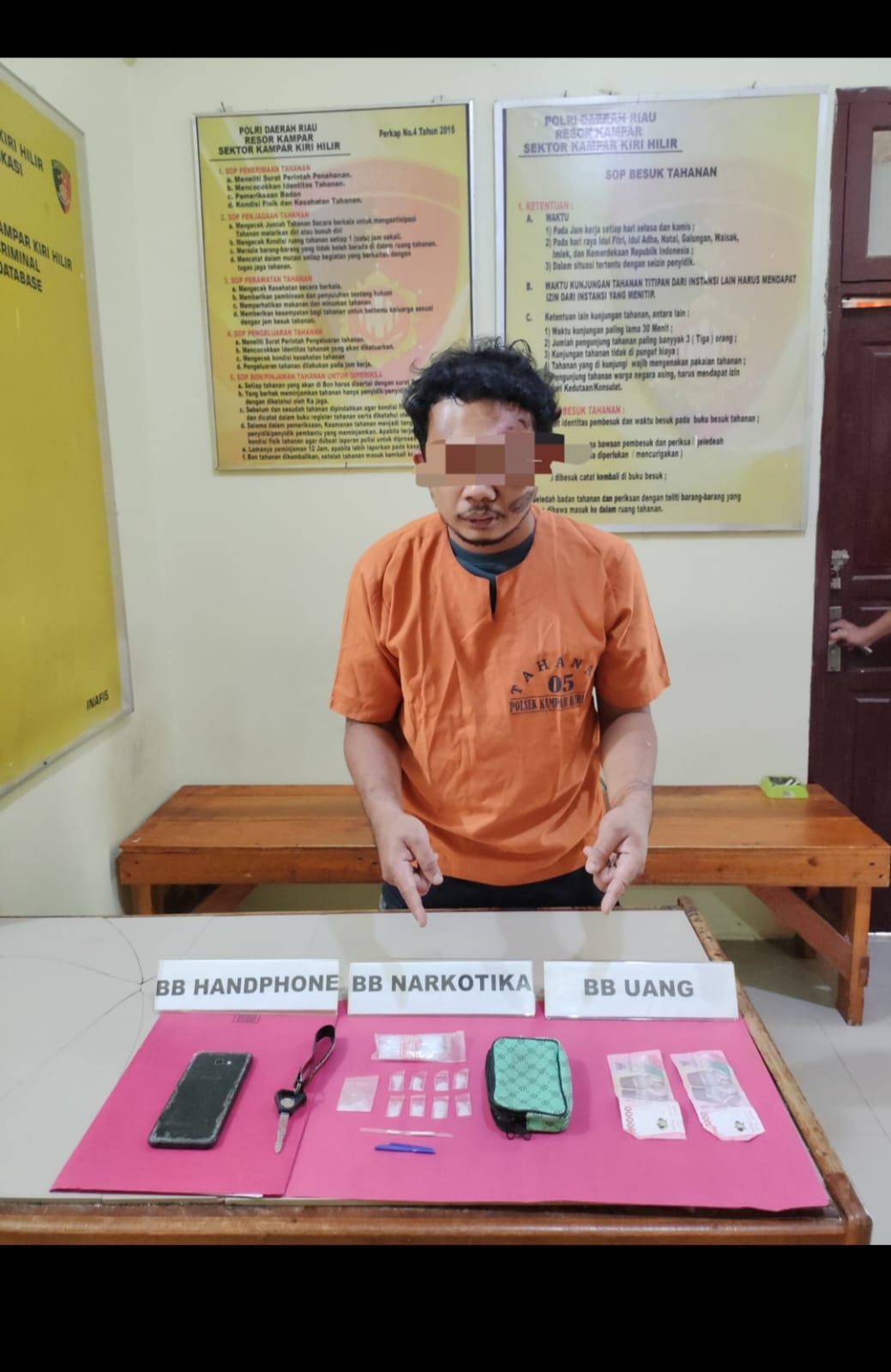 Polsek Kampar Kiri Tangkap Pengedar Narkoba Sita 9 paket Sabu-sabu 