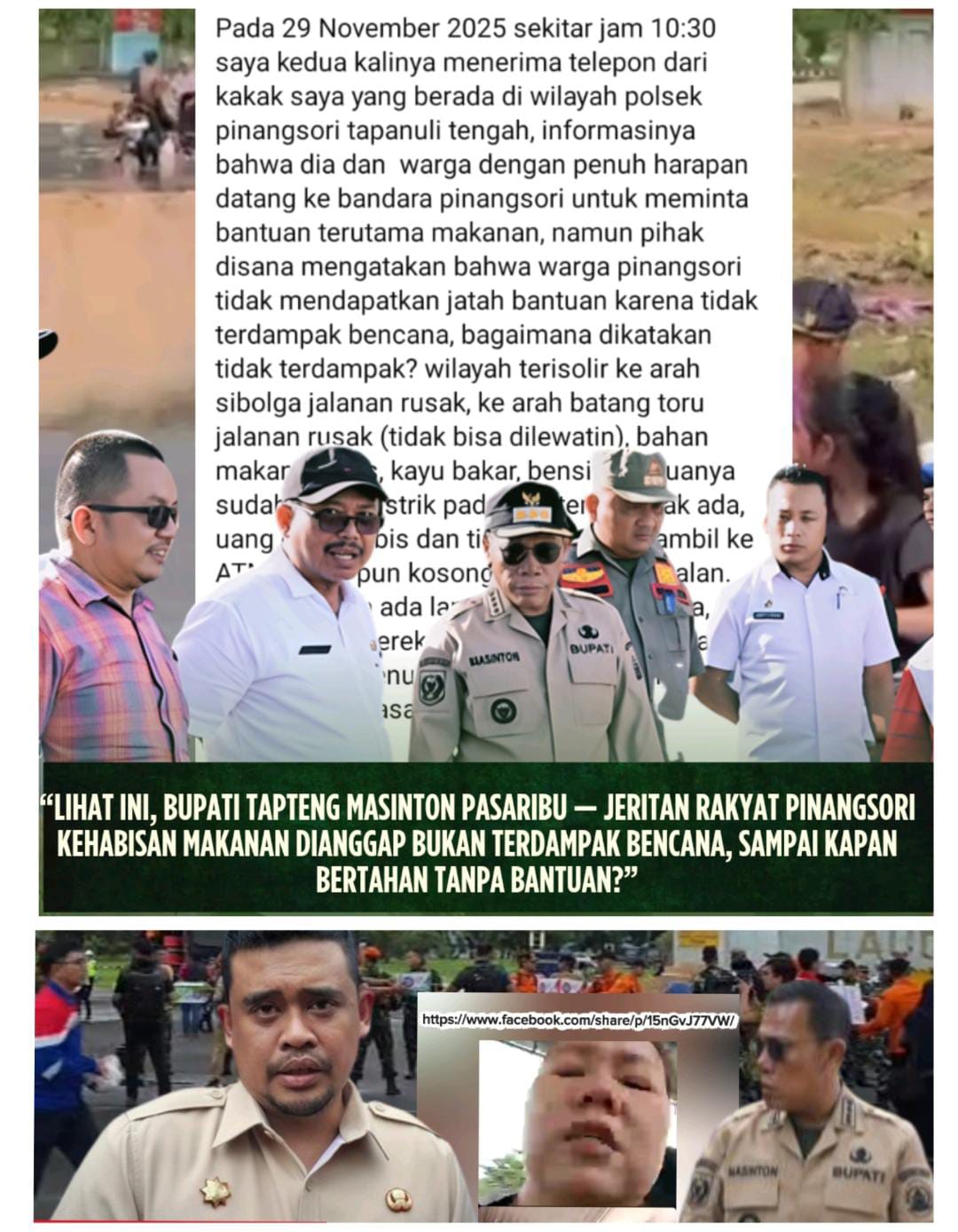 Lihat Ini,Bupati Tapteng Masinton Pasaribu, Jeritan Rakyat Pinangsori Kehabisan Makanan