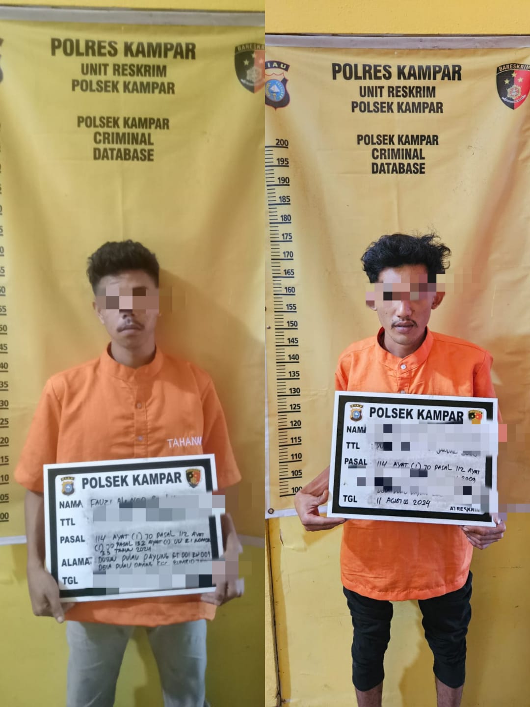 Asyik Duduk di Balai-balai, Dua Pelaku Narkoba Diamankan Polsek Kampar