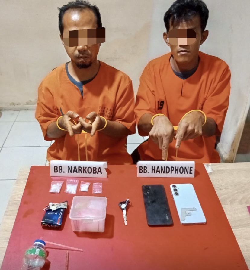 Satresnarkoba Polres Kampar Tangkap Dua Pelaku Narkoba di Desa Tanjung Alai