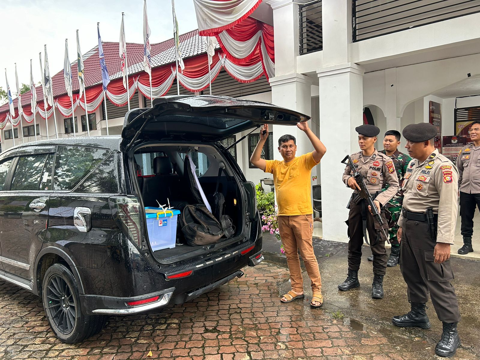 Polres Kuansing Kawal Ketat Pengamanan Pergeseran Hasil Penghitungan Suara Pemilu 2024