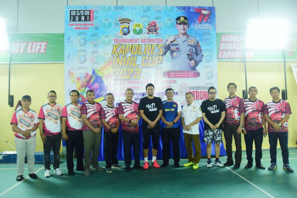 Wabup Inhil H.Syamsuddin Uti Buka Turnament Badminton Kapolres Inhil CUP 2023.