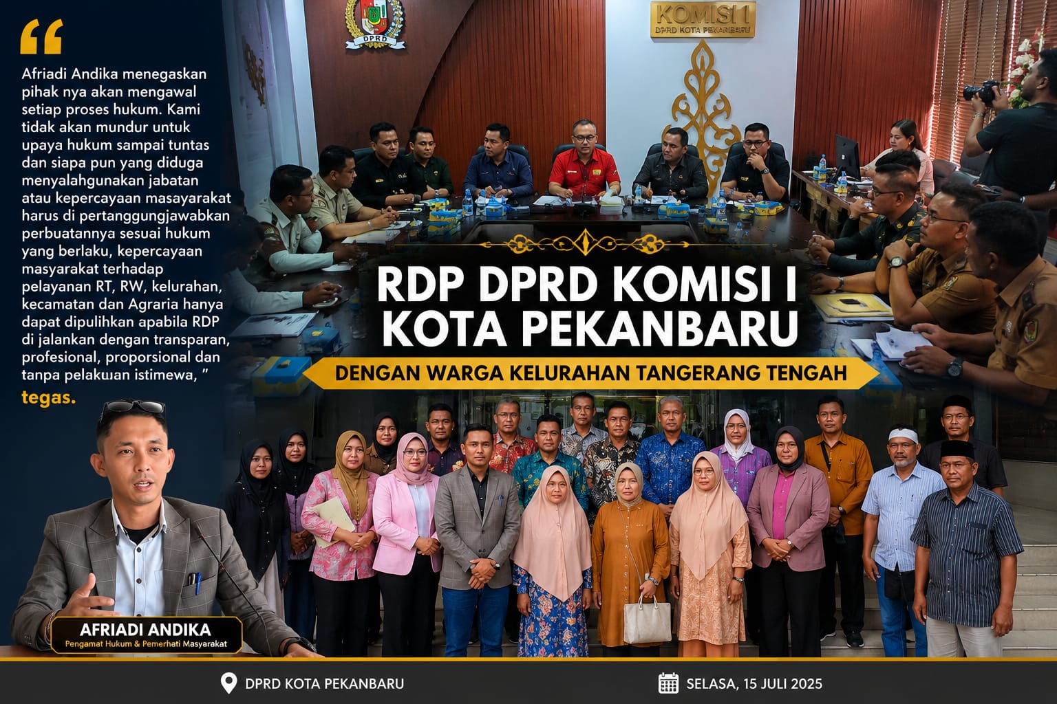 Bobroknya Administrasi Masa Lalu Terkait Sertifikat Tanah Mulai terkuak Saat RDP Digelar DPRD Pekanb