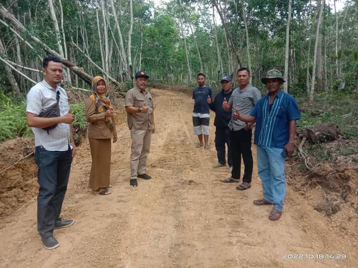 Kegiatan Tahun 2022, Wakil Ketua DPRD Inhu Suwardi Ritonga Tinjau Pembangunan Jalan Produksi