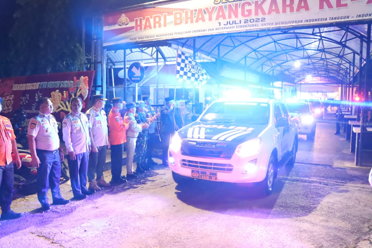 Kapolres Kampar Pimpin Patroli Gabungan Skala Besar Pada Malam Tahun Baru 2023