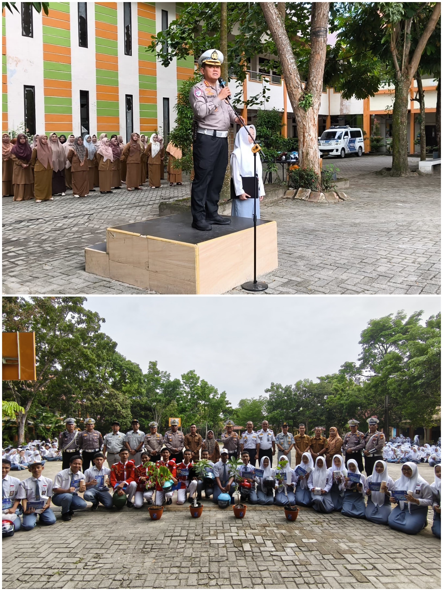 Dirlantas Polda Riau Pimpin Upacara di SMKN 7 Pekanbaru, Sosialisasikan Tertib Lalu Lintas dan Green