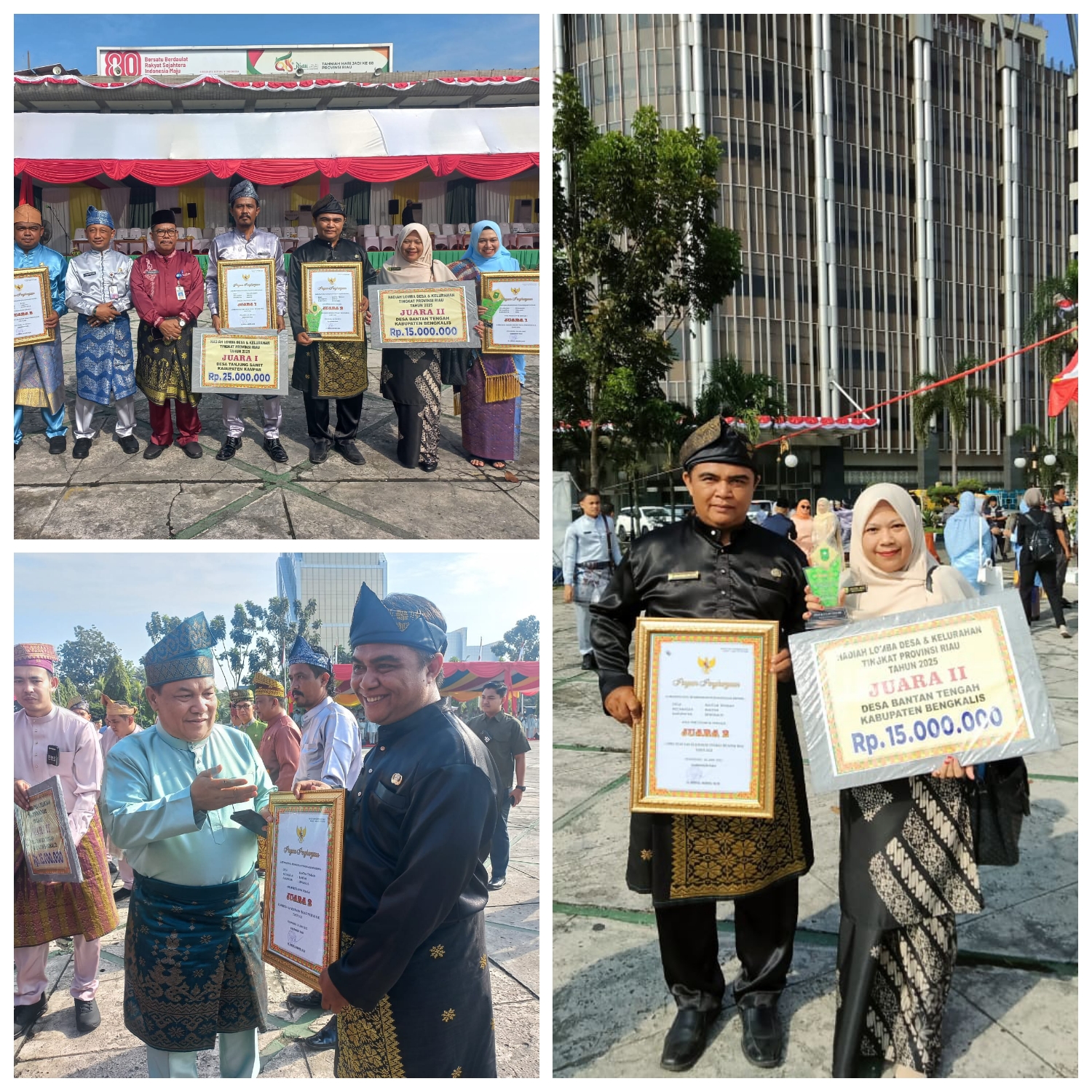 Desa Bantan Tengah Terima Penghargaan Dari Gubernur Riau Atas Prestasi Lomba Desa 2025