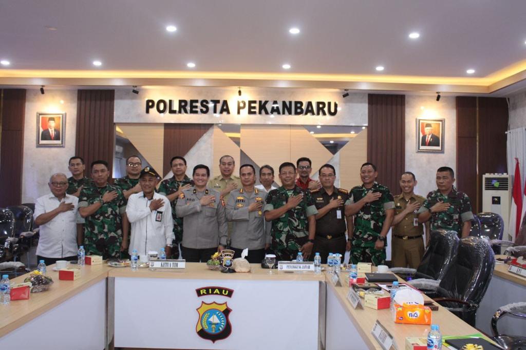 Tim Wantannas RI Kunjungi Polresta Pekanbaru Bahas Rumuskan Kerawanan Keamanan Pemilu 2024