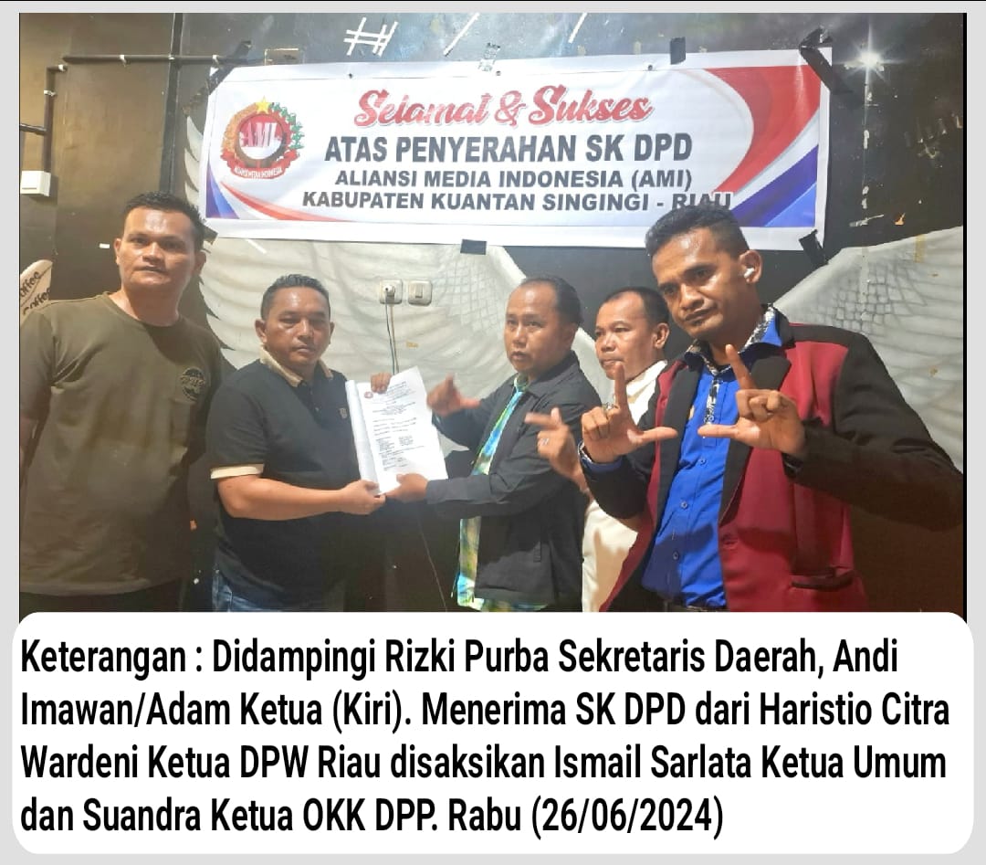 Resmi Terbentuk, Ketua DPD AMI Kuansing Siap Dukung Penuh Drs H.Suhardimam Amby,M.M