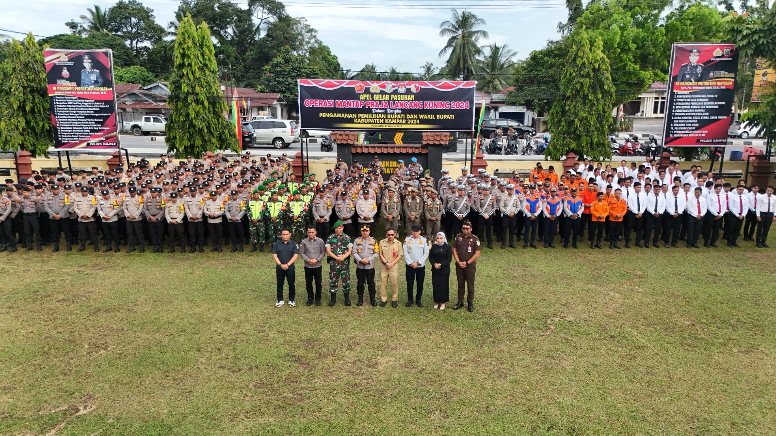 Polres Kampar Laksanakan Apel Gelar Pasukan Operasi Mantap Praja Lancang Kuning 2024