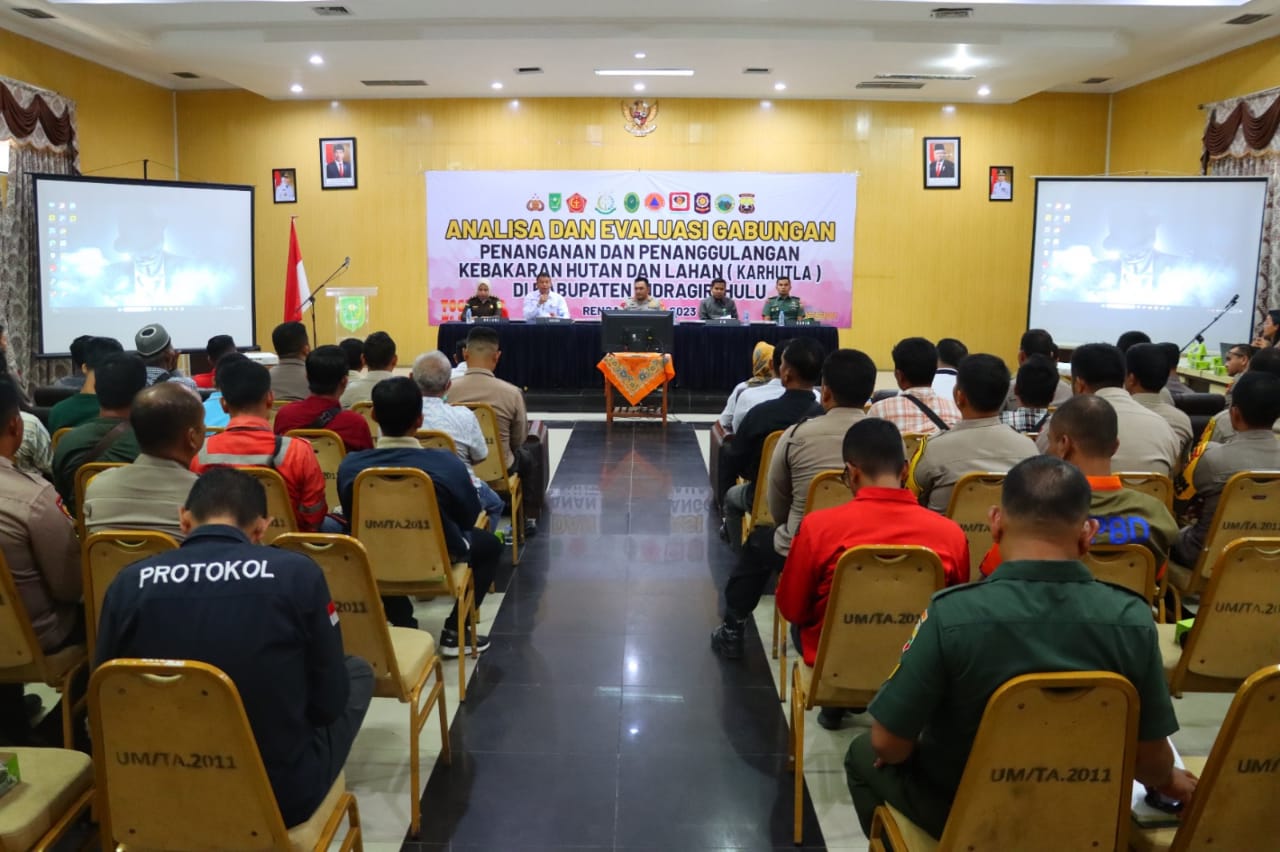 Polres Inhu menggelar rapat(Anev)Gabungan Penanganan Karhutla