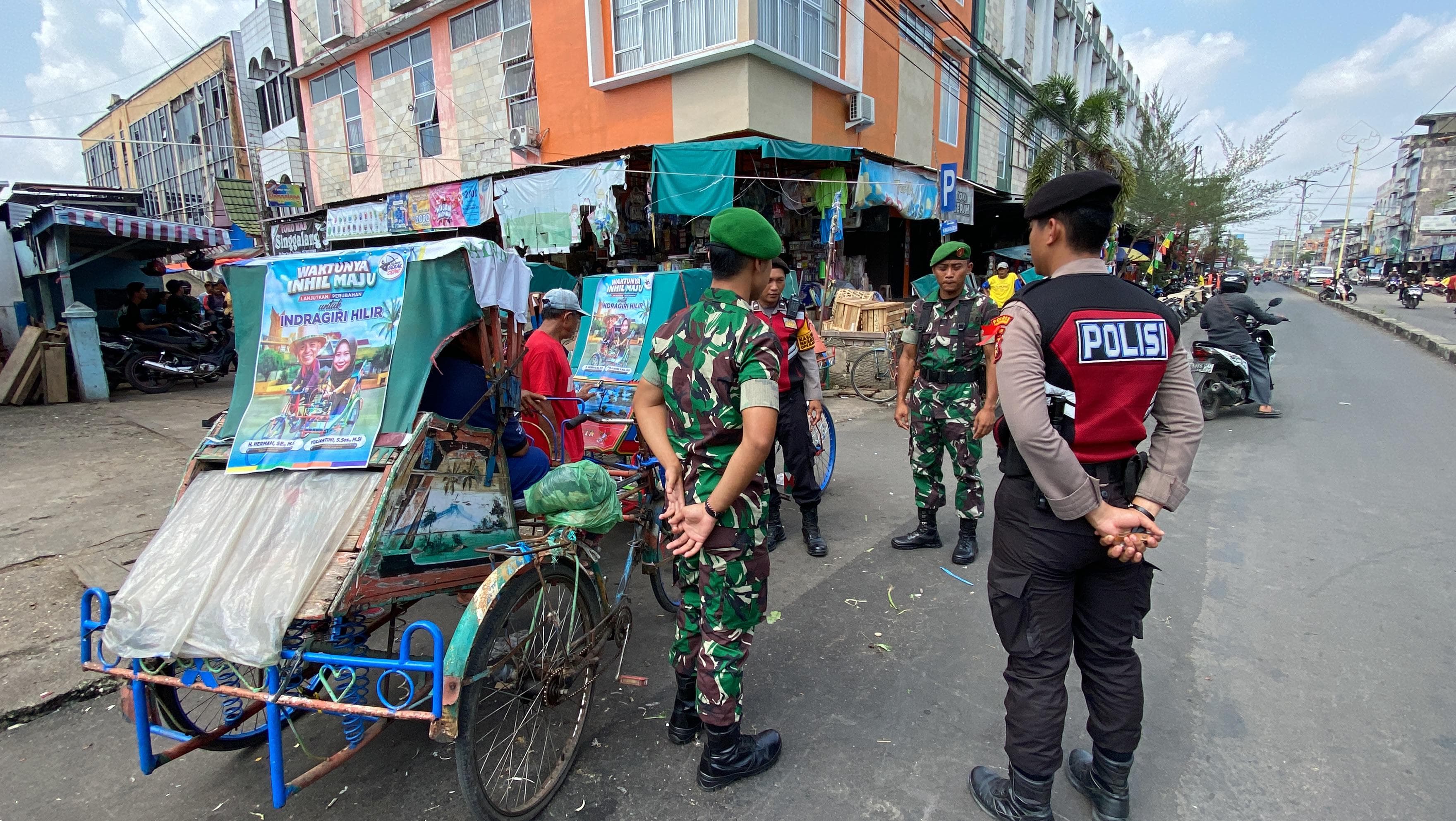Jelang Pilkada, Kodim 0314/Inhil Bersama Polres Inhil Giat Patroli Cipta Kondisi