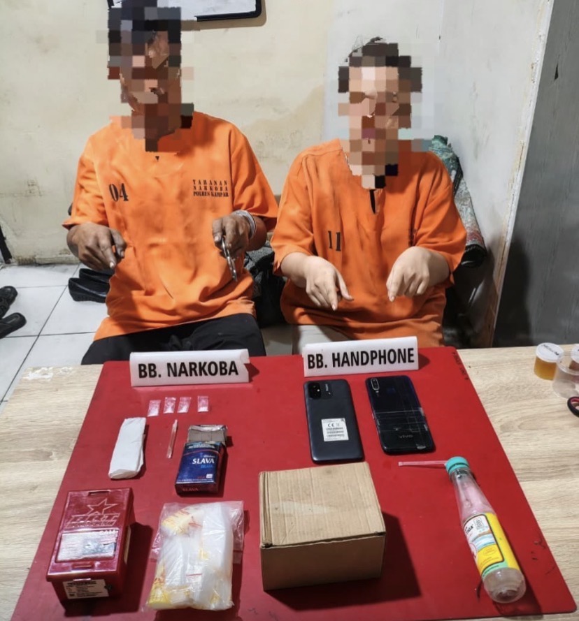 Polres Kampar Tangkap Sepasang Kekasih, Miliki Sabu sabu