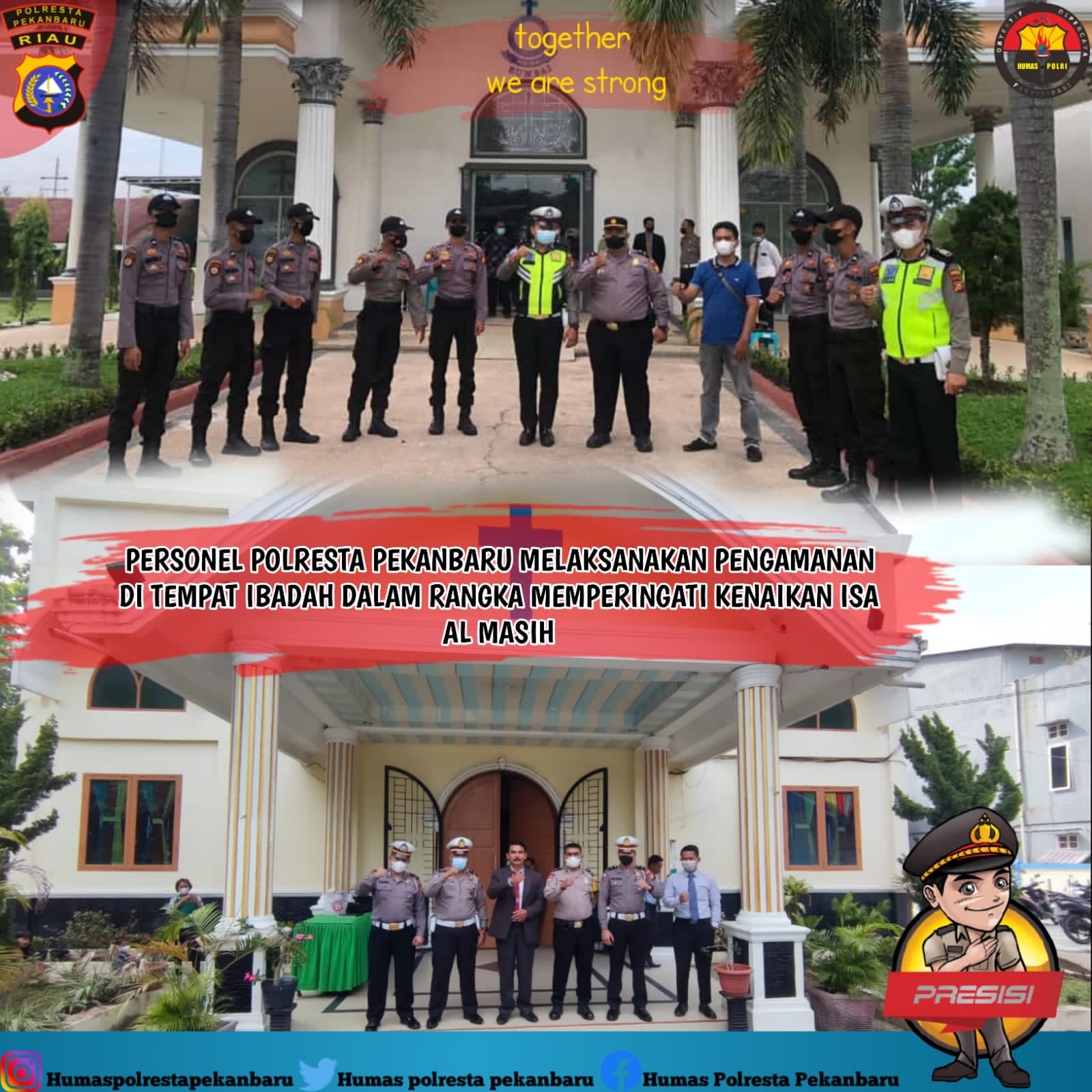 Polresta Pekanbaru Gelar Pengamanan Perayaan Hari Kenaikan Isa Al-Masih