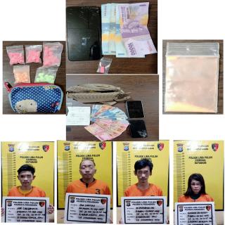 Polsek Lima Puluh Tangkap Tiga Kurir dan Seorang Bandar Narkotika Pil Ekstasi Dari Tempat Hiburan
