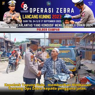 Kapolsek Tapung Hulu Berikan Himbauan Pemberlakuan Ops Zebra Lancang Kuning 2023